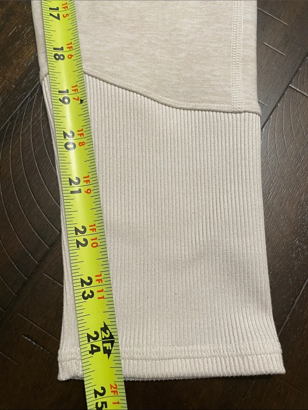 Alo Yoga High-Waist Alosoft Lounge Leggings Oatmeal Heather Ribbed Cuff